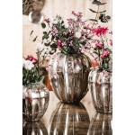 Vaas, bloemenvaas, pokalvaas, decoratieve vaas, aluminium (metaal), zilverkleurig, modern, woonkamer, keuken, 23 cm