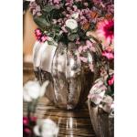 Vaas, bloemenvaas, pokalvaas, decoratieve vaas, aluminium (metaal), zilverkleurig, modern, woonkamer, keuken, 23 cm