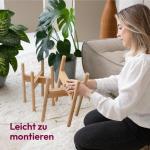 Houten plantenstandaard, set van 2 bamboe bloemenstandaard, verstelbare houten bloemenkruk, voor potten tot Ø 30,5 cm, bloempotstandaard, hoogte: 35,5 cm, plantenstandaard met pot