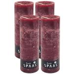Spaas Stompkaars rustieke stomp kaars meerdere kleuren - in voordeelverpakking, mooi cadeau voor Kerstmis), rustieke look (6,8 cm Ø x 19 cm hoog, wijnrood)