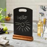 Handbord met sokkel, hout, zwart, 31 x 21 x 4 cm