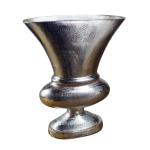 Vaas bloemenvaas, pokalvaas, decoratieve vaas, aluminium, zilver, luxe, decoratie, modern, woonkamer, vensterbank, L 37 cm