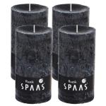 Spaas Stompkaars rustieke stomp kaars meerdere kleuren - in voordeelverpakking, mooi cadeau voor Kerstmis), rustieke look (6,8 cm Ø x 13 cm hoog, zwart)