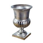 Vaas, bloemenvaas, pokalvaas, decoratieve vaas, aluminium, zilver, luxe, decoratie, modern, van metaal, woonkamer en keuken, L 35 cm