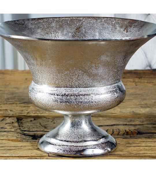 Vaas bloemenvaas pot pot pot decoratieve vaas aluminium zilver luxe decoratie modern van metaal, woonkamer en keuken, M 38 cm