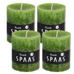 Spaas Stompkaars rustieke stomp kaars meerdere kleuren - in voordeelverpakking, mooi cadeau voor Kerstmis), rustieke look (6,8 cm Ø x 8 cm hoog, olijfgroen)