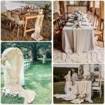 12Pack Käsetuch Tischläufer Beige, rustikale Gaze Tischläufer 90*300CM Käsetuch Tischläufer, Käsetuch Boho Tischläufer für Hochzeit, Party(Beige)