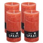 Spaas Stompkaars rustieke stomp kaars meerdere kleuren - in voordeelverpakking, mooi cadeau voor Kerstmis), rustieke look (6,8 cm Ø x 13 cm hoog, rood)