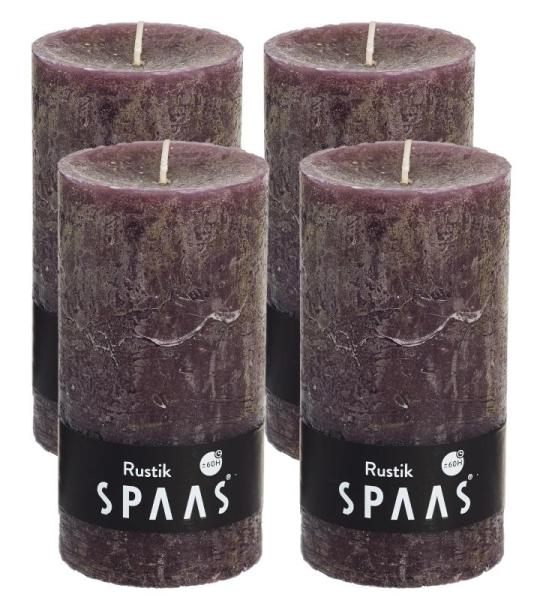 Spaas Stompkaars rustieke stomp kaars meerdere kleuren - in voordeelverpakking, mooi cadeau voor Kerstmis), rustieke look (6,8 cm Ø x 13 cm hoog, warm bruin)