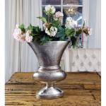 Vaas bloemenvaas, pokalvaas, decoratieve vaas, aluminium, zilver, luxe, decoratie, modern, woonkamer, vensterbank, L 37 cm