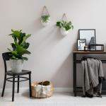Wandvazen -Ellie- | hangende keramische bloempotten 2-delig | wanddecoratie voor kamer, balkon en tuin | wit (mat)