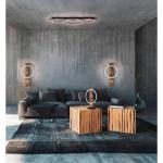 Boyal Led-plafondlamp, 3 lichtpunten, vintage, rustiek, modern, plafondlamp van staal, hout en kunststof, voor keuken of hal, zwart, bruin, wit,
