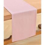 Tischläufer aus Rosa Leinen, 230cm lang, maschinenwaschbar, rustikaler Bauernhaus-Tischläufer für Essen, Feiertage, Partys und den täglichen Gebrauch(Rosa, 230cm)
