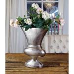 Vaas bloemenvaas, pokalvaas, decoratieve vaas, aluminium, zilver, luxe, decoratie, modern, woonkamer, vensterbank, L 37 cm