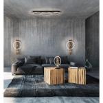 LED tafellamp Boyal, 1-lichts nachtlampje in vintage design, rustieke nachtlamp van hout, metaal en kunststof in bruin, zwart en wit, tafel lamp voor woonkamer met schakelaar, warm
