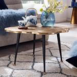 Koffietafel Aluminium Boomschijf 64x64x37 cm Salontafel Metaal Goud | Tafel Woonkamer Rond | Woonkamertafel Modern | Kleine Bijzettafel