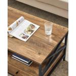 Salontafel, woonkamertafel, banktafel, voor woonkamer, met laden, X-vormige balken, open vak, industrieel design, walnootbruin-zwart LCT201B41