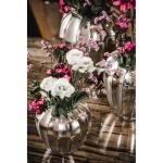 Vaas, bloemenvaas, pokalvaas, decoratieve vaas, aluminium (metaal), zilverkleurig, modern, woonkamer, keuken, 23 cm