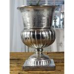 Vaas, bloemenvaas, pokalvaas, decoratieve vaas, aluminium, zilver, luxe, decoratie, modern, van metaal, woonkamer en keuken, L 35 cm