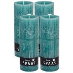 Spaas Stompkaars rustieke stomp kaars meerdere kleuren - in voordeelverpakking, mooi cadeau voor Kerstmis), rustieke look (6,8 cm Ø x 19 cm hoog, smaragd groen)