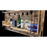 Houten rek om op te hangen - handgemaakt rustieke stijl muur bar flessenrek hout - wijnbaar rek cadeau voor mannen - houten 3D-afbeelding borrelbar