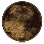 Decoratieve salontafel dienblad: bruin houten dienblad ronde rustieke houten dienbladen cirkel boerderij middelpunt kandelaar voor woondecoratie Ottomaanse toonbank display woonkam