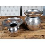 Vaas 2-delige set bloemenvaas pot pokalvaas decoratieve vaas aluminium zilver 19/21 cm