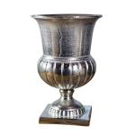 Vaas, bloemenvaas, pokalvaas, decoratieve vaas, aluminium, zilver, luxe, decoratie, modern, van metaal, woonkamer en keuken, L 35 cm