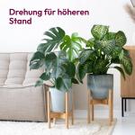 Houten plantenstandaard, set van 2 bamboe bloemenstandaard, verstelbare houten bloemenkruk, voor potten tot Ø 30,5 cm, bloempotstandaard, hoogte: 35,5 cm, plantenstandaard met pot