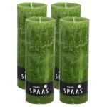 Spaas Stompkaars rustieke stomp kaars meerdere kleuren - in voordeelverpakking, mooi cadeau voor Kerstmis), rustieke look (6,8 cm Ø x 19 cm hoog, olijfgroen)