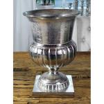 Vaas, bloemenvaas, pokalvaas, decoratieve vaas, aluminium, zilver, luxe, decoratie, modern, van metaal, woonkamer en keuken, L 35 cm
