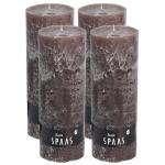 Spaas Stompkaars rustieke stomp kaars meerdere kleuren - in voordeelverpakking, mooi cadeau voor Kerstmis), rustieke look (6,8 cm Ø x 19 cm hoog, taupe)