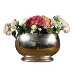 Vaas, bloemenvaas, pokalvaas, decoratieve vaas, aluminium, zilver, decoratie, modern, van metaal, woonkamer en keuken, 34 cm