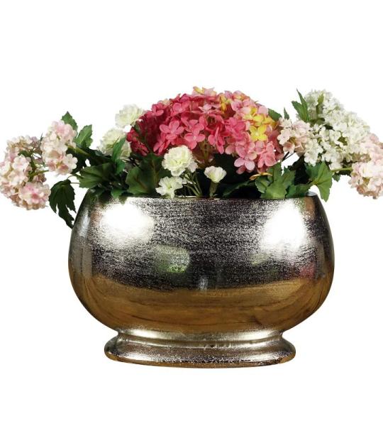 Vaas, bloemenvaas, pokalvaas, decoratieve vaas, aluminium, zilver, decoratie, modern, van metaal, woonkamer en keuken, 34 cm