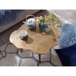Koffietafel Aluminium Boomschijf 64x64x37 cm Salontafel Metaal Goud | Tafel Woonkamer Rond | Woonkamertafel Modern | Kleine Bijzettafel
