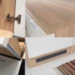 Moderne onderkast keuken in eiken Sonoma look, mat wit - ruime keukenkast met veel opbergruimte - 50 x 90 x 60 cm (B x H x D)