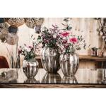 Vaas, bloemenvaas, pokalvaas, decoratieve vaas, aluminium (metaal), zilverkleurig, modern, woonkamer, keuken, 23 cm