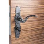 lange plaat krukset smeedijzer zwart, 1-delig deurbeslag antieke deurklink, deurkrukset voor binnendeuren, toilet 90 mm toilet, deurset met bevestigingsmateriaal