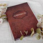 Groot gastenboek DIN A4 bruiloft bruiloftsgastenboek in lederlook vakantiewoning hotel gasten vintage bruin