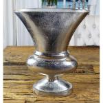 Vaas bloemenvaas, pokalvaas, decoratieve vaas, aluminium, zilver, luxe, decoratie, modern, woonkamer, vensterbank, L 37 cm